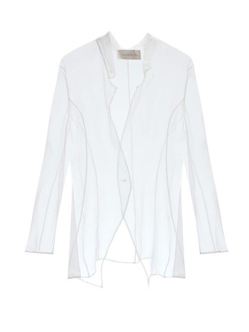 Matchesfashion.com Ludovic De Saint Sernin - Single-breasted Silk-organza Jacket - Mens - White