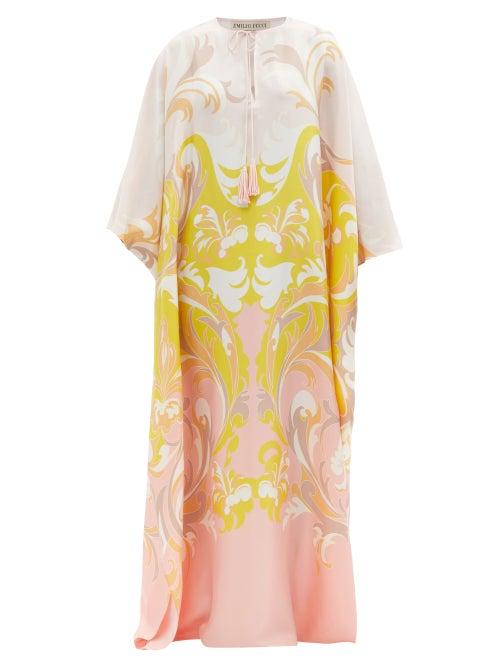 Ladies Rtw Emilio Pucci - Tropicana-print Silk Kaftan - Womens - Pink Print