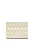 Matchesfashion.com Valentino - Rockstud Leather Cardholder - Womens - Ivory