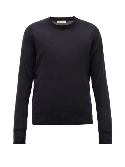 Matchesfashion.com The Row - Scott Silk-blend Sweater - Mens - Navy