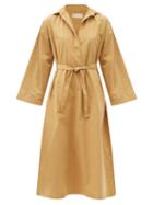 Matchesfashion.com Mes Demoiselles - Marina Belted Organic-cotton Shirt Dress - Womens - Camel