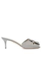 Matchesfashion.com Charlotte Olympia - Bow Gingham Kitten Heel Mules - Womens - Black White