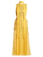 Elie Saab Tulle And Floral-lace Midi Dress