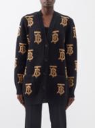 Burberry - Monogram V-neck Wool Cardigan - Womens - Black