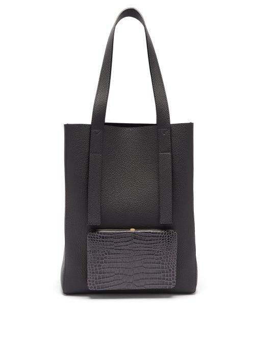 Matchesfashion.com Lutz Morris - Seveny Grained Leather Tote Bag - Womens - Navy