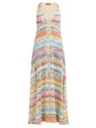 Matchesfashion.com Missoni Mare - Zig Zag Tie Front Cotton Blend Knit Cover Up - Womens - Multi