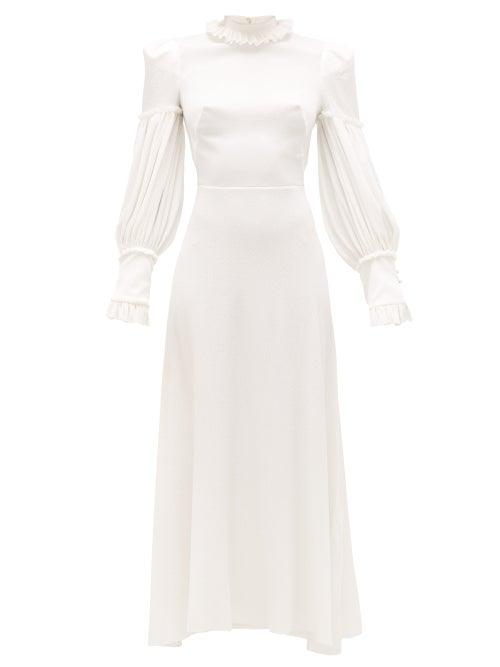 Matchesfashion.com The Vampire's Wife - The Dahlia Hammered Silk-blend Dress - Womens - White