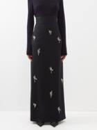 Raey - Embellished High-rise Tailored Maxi Skirt - Womens - Black