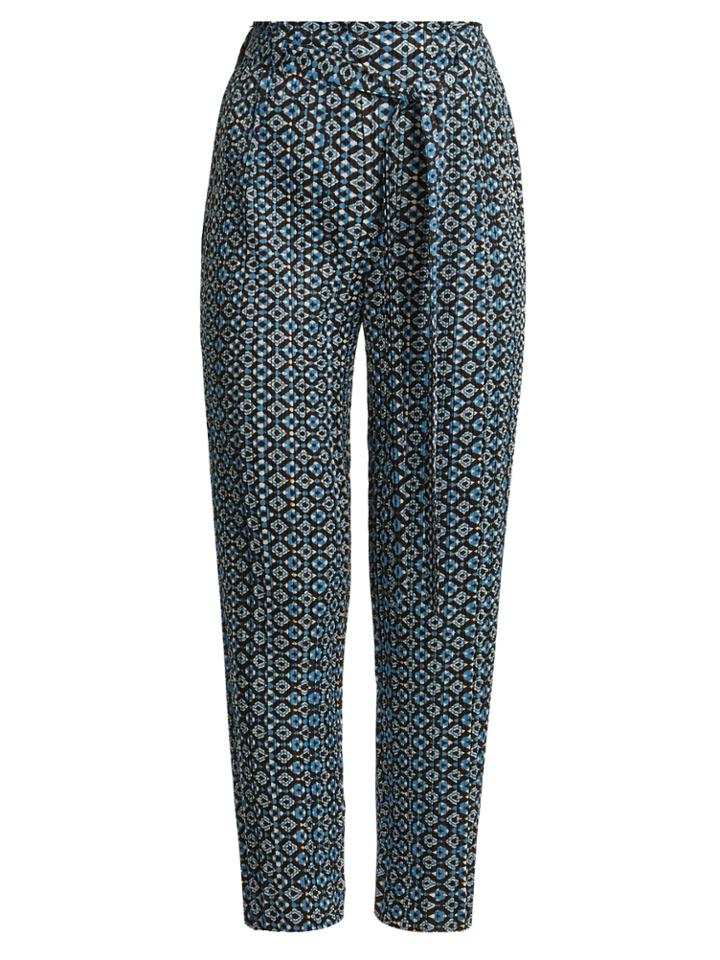Pleats Please Issey Miyake Batik-print Slim-leg Pleated Trousers