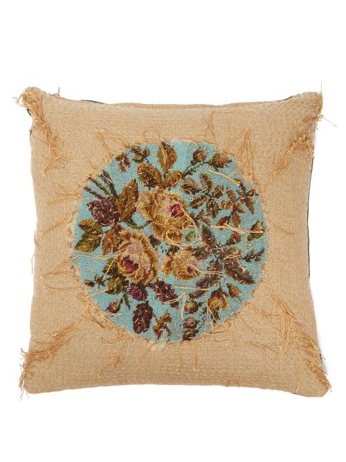 Matchesfashion.com By Walid - 19th Century Beaded Cushion - Cream Print