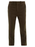 Matchesfashion.com Raey - Tapered-leg Boiled Wool Trousers - Mens - Green