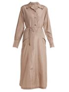 Matchesfashion.com Bottega Veneta - Tie Waist Silk Taffeta Shirtdress - Womens - Light Pink
