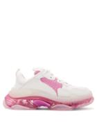 Matchesfashion.com Balenciaga - Triple S Leather And Mesh Trainers - Womens - Pink White