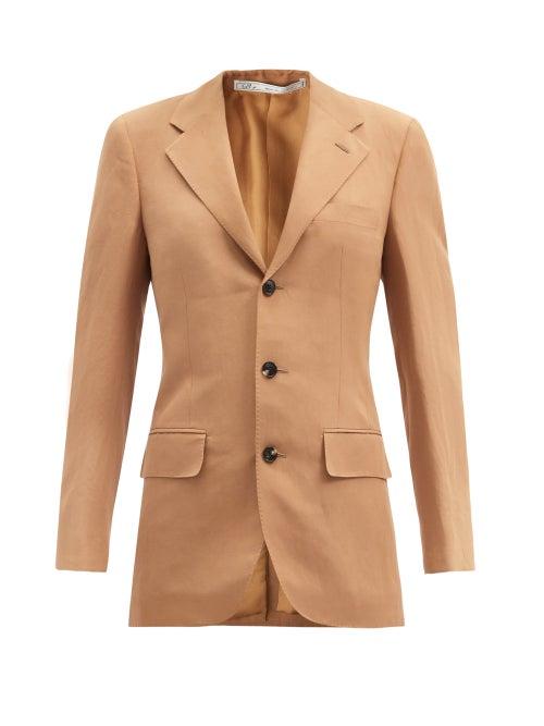 Matchesfashion.com Umit Benan B+ - Andy Slubbed-poplin Suit Jacket - Womens - Brown