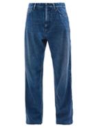 Balenciaga - Trompe-l'ail Wide-leg Cotton-jersey Jeans - Womens - Blue