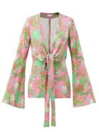 Matchesfashion.com Raey - Knot-front Psychedelic Floral-print Pyjama Jacket - Womens - Multi