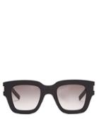 Matchesfashion.com Saint Laurent - Rectangle Frame Acetate Sunglasses - Womens - Black
