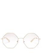 Matchesfashion.com Chlo - Poppy Hexagon Frame Glasses - Womens - Gold
