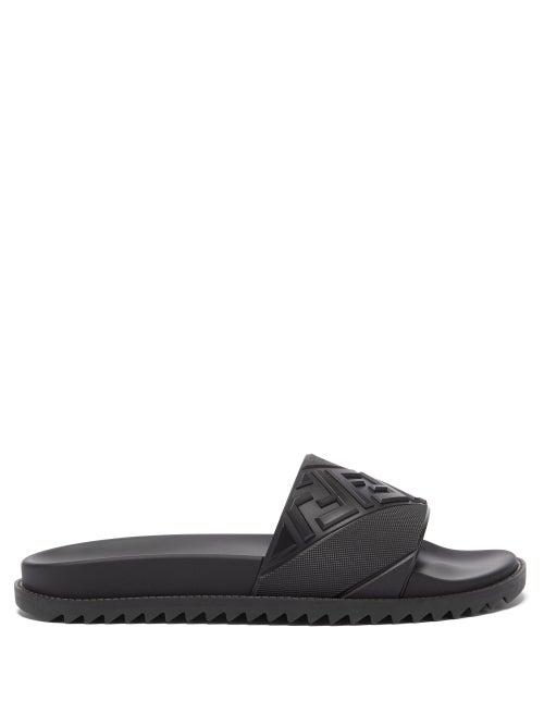 Fendi - Ff-debossed Rubber Slides - Mens - Black