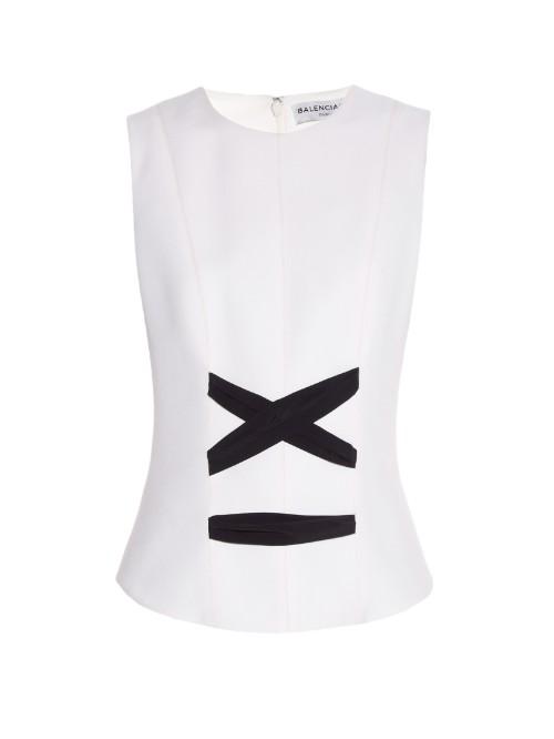 Balenciaga Ribbon-detail Crepe Top
