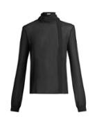 Matchesfashion.com Saint Laurent - Scarf Detail Silk Georgette Blouse - Womens - Black