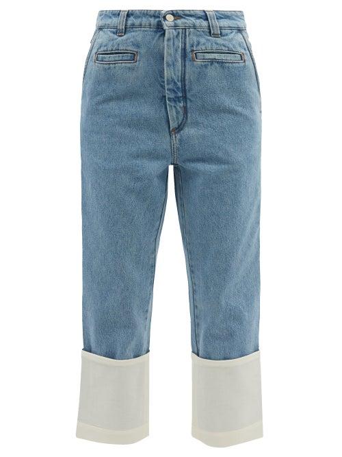 Loewe - Fisherman Turn-up Cropped-leg Jeans - Womens - Light Denim