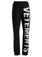 Matchesfashion.com Vetements - Logo Cotton Jersey Track Pants - Womens - Black