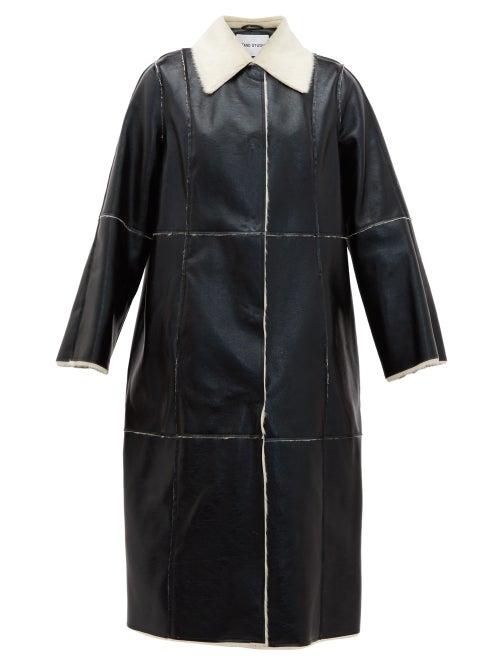 Matchesfashion.com Stand Studio - Nino Single-breasted Reverse Faux-shearling Coat - Womens - Cream