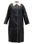 Matchesfashion.com Stand Studio - Nino Single-breasted Reverse Faux-shearling Coat - Womens - Cream