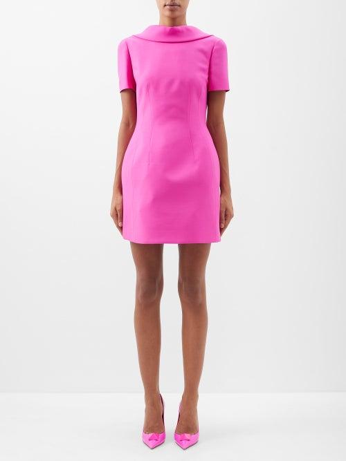 Valentino - Open-back Crepe Mini Dress - Womens - Pink