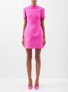 Valentino - Open-back Crepe Mini Dress - Womens - Pink