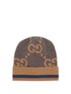 Gucci - Gg-monogram Cashmere Beanie Hat - Mens - Multi