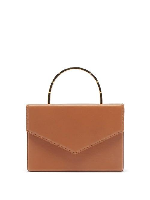 Ladies Bags Amina Muaddi - Pernille Envelope-flap Leather Box Bag - Womens - Nude Multi