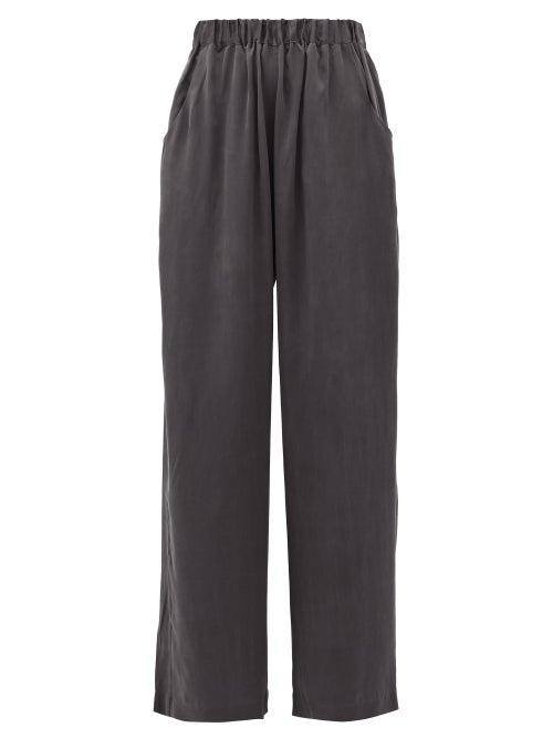 Matchesfashion.com Worme - The Standard Flare Silk Trousers - Womens - Black