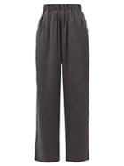 Matchesfashion.com Worme - The Standard Flare Silk Trousers - Womens - Black