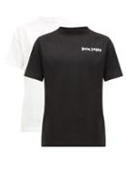 Matchesfashion.com Palm Angels - Pack Of Two Logo-print Cotton T-shirts - Mens - Black White