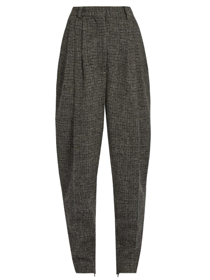 Hillier Bartley High-rise Carrot-leg Checked-wool Trousers