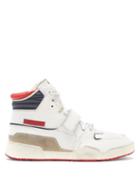 Matchesfashion.com Isabel Marant - Alsee High-top Distressed-leather Trainers - Womens - White Multi