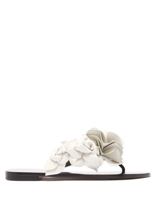Matchesfashion.com Sophia Webster - Jumbo Lilico Flower Appliqu Sandals - Womens - Black White
