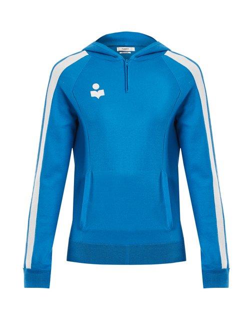 Matchesfashion.com Isabel Marant Toile - Dawson Half Zip Hooded Track Top - Womens - Blue