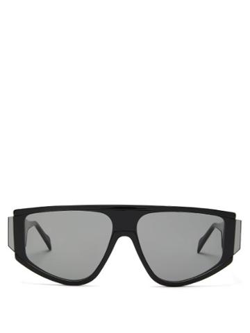 Matchesfashion.com Andy Wolf - Detweiler Shield Acetate Sunglasses - Mens - Black