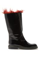 Marni Faux-fur Trimmed Leather Boots