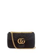 Matchesfashion.com Gucci - Gg Marmont Mini Velvet Quilted Shoulder Bag - Womens - Black
