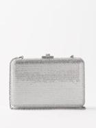 Judith Leiber - Slim Slide Crystal-embellished Clutch Bag - Womens - Silver