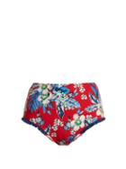 Matchesfashion.com Diane Von Furstenberg - Cheeky High Waisted Bikini Briefs - Womens - Red Print