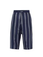 Matchesfashion.com Denis Colomb - Globetrotter Striped Silk Shorts - Mens - Navy Multi