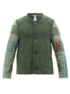 By Walid - Murat Upcycled Patchwork Cotton Jacket - Mens - Green