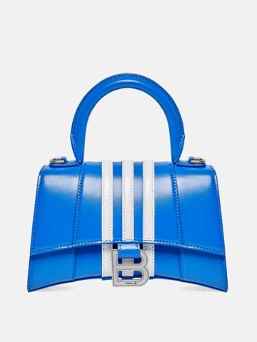 Balenciaga - X Adidas Hourglass Xs Striped Leather Handbag - Womens - Blue White