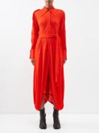 Proenza Schouler - Draped Jersey Shirt Dress - Womens - Red
