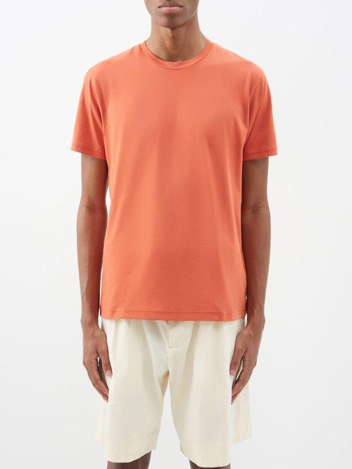 Sunspel - Riviera Cotton-jersey T-shirt - Mens - Orange
